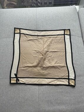 Givenchy Beige and Black Border Silk Square Scarf